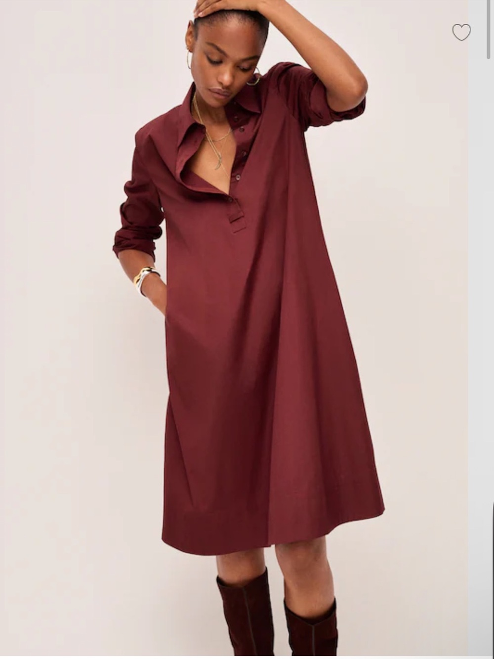 Madewell Poplin Long-Sleeved Shirtdress - Chocolate Raisin - Picture 1 of 7